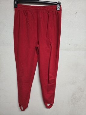Everyday Red Stretch Jogger Pants with Ankle Loops